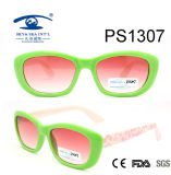 Latest Green Frame Colorful Kid Plastic Sunglasses (PS1307)