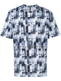 Men's Blue Cotton Safety Pin Print T-Shirt
