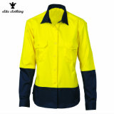 Wholesale Ladies Hi Vis Color Fluorescent Yellow Work Shirts