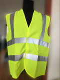 High Visibility 100%Polyester Safety Mens Work Vest with Reflective Tape