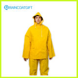 2PCS Yellow PVC Polyester Rain Suit Rpp-039