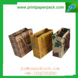 Vintage Design Decorative Large Printed Kraft Paper Gift Bags with Handle