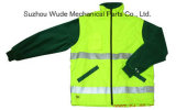 Uja014polyester Oxford PVC/PU Non-Breathable/PU Breathable Coat Reflective Cloth Parka Raincoat Worksuit Jacket