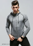 Dry-Fit Mens Fitness Hoodies Jacket with Reflective Logo