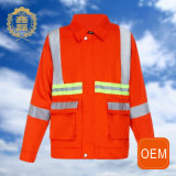 OEM Orange Hi Vis Reflective Mining Welder Uniforms, Reflective Cleaning Working Uniforms