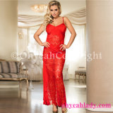 China New Designs Hot Selling Red Lace Long Fashion Dress for Formal Occasion