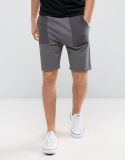 Skinny Jersey Shorts with Contrast Panels