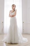 Cap Sleeves Bridal Formal Gowns Wholesale Lace Trumpet Wedding Dress Lb1925