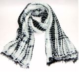 Black and White Tie Dye Scarf