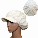 Lady Fashion Acrylic Wool Knitted Winter Beanie Beret Hat (YKY3114)