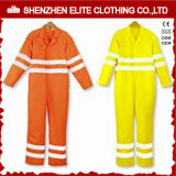 Fluorescent Yellow Orange Cotton Safety Reflective Coverall (ELTHVCI-15)