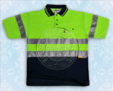 Yellow Reflective Tape Safety Contrast Polo Shirt