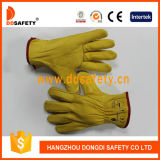 Ddsefety 2017 Yellow Cow Grain Leather Driver Gloves Without Lining