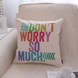 English Letters Cotton Linen Printed Throw Pillow Case Without Stuffing (35C0010)