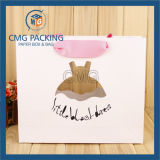 White Punch Hole Paper Bag Wtih Custom Printing (DM-GPBB-118)