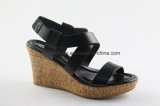 New High Heels Women Platform Sandal with Wood Wedge