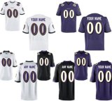 Baltimore Elite Game White Purple Black Team Color Football Jerseys