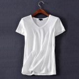 Laides V Neck T-Shirt with Bamboo Jersey (OEM)