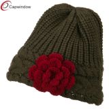 Hand Wash Flower Short Acrylic Beanie Winter Hats for Women