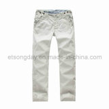 White 100% Cotton Men's Casual Trousers (BTR12815)