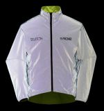 White Cycling Jacket with Reflecttive Tape for Men