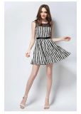 Fashion A-Line Short Skirt Office Dress for Women with Necklace