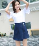High Waist Women Hot Sale Rose Embroidery Jeans Dress Two Colors