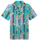 Newest Designs Turquoise African Wax Printed Clothing for Men