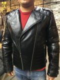 Classic Black Fashion Men Motorcycle Leather Jacket (SAT001)