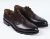 Dark Brown Genuine Leather Flat Mens Business Shoes (NX 428)