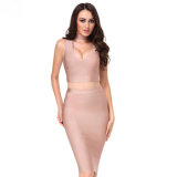 2018 Summer Bodycon Dress Women Sexy Deep V Neck Two Piece Wholesale Dress Party Dresses Celebrity Dress Club Wear