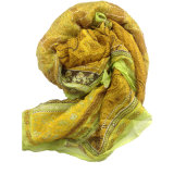 100% Silk Chiffon Printed Crinkle Shawl (AFS1000069)