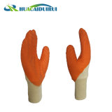 Wholesale Yellow Wave Style Rubber Coated Glove