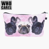 Bulldog Trio Pink 3D Printing Makeup Bags Women Who Cares Cosmetic Bag Trousse Maquillage Femme Neceser Make up Bag Pencil Case