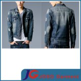 Street Style Ripped Destroyed Ragged Men Jean Buttons Jacket (JC7042)