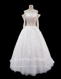 Aolanes 3/4 Sleeve Full Length Wedding Dress