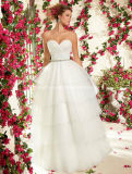 Organza Sweetheart Ball Gown Beaded Belt Wedding Bridal Dress