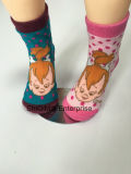 China Factory Customized Children Kids Baby Polyester Cartoon Design Happy Socks