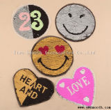Heart Reversable Sequin Designs Embroidery Magic Patches Decoration Garment Accessories