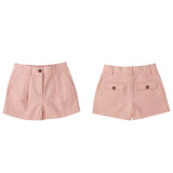 Fashion Loose Pink Plain Cotton Girls Shorts
