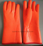 Fluorescent Foam Insulated Liner Smooth Finish PVC Winter Gloves
