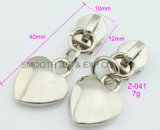 Fashion Metal Heart Shape Zipper Puller Slide Garment Accessories Hardware