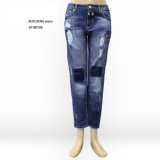 Ladies Jeans Top Design Junior Wholesale Clothing Private Label Jeans Pants (20180106)