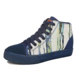 Factory Bulk Wholesale High-Quality Casual Style Printed Ankle Canvas Shoe