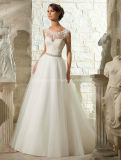 Empire Cap Sleeve Bridal Gown Embroidary Wedding Dress