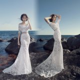 Short Sleeves Bridal Dress Lace Two Pieces Wedding Gowns Lb18124