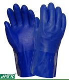 PVC Chemical Resistant Safety Work Gloves with Cotton Interlock Linings
