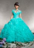 Latest New Style Ruffled Organza with Beading Quinceanera Gowns Ball Dresses (QG011)