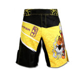 Yellow Color MMA Shorts with Custom Sublimation Printing