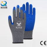10 Gauge Gray Cotton Liner Blue Latex Coated Safety Work Gloves (L008)